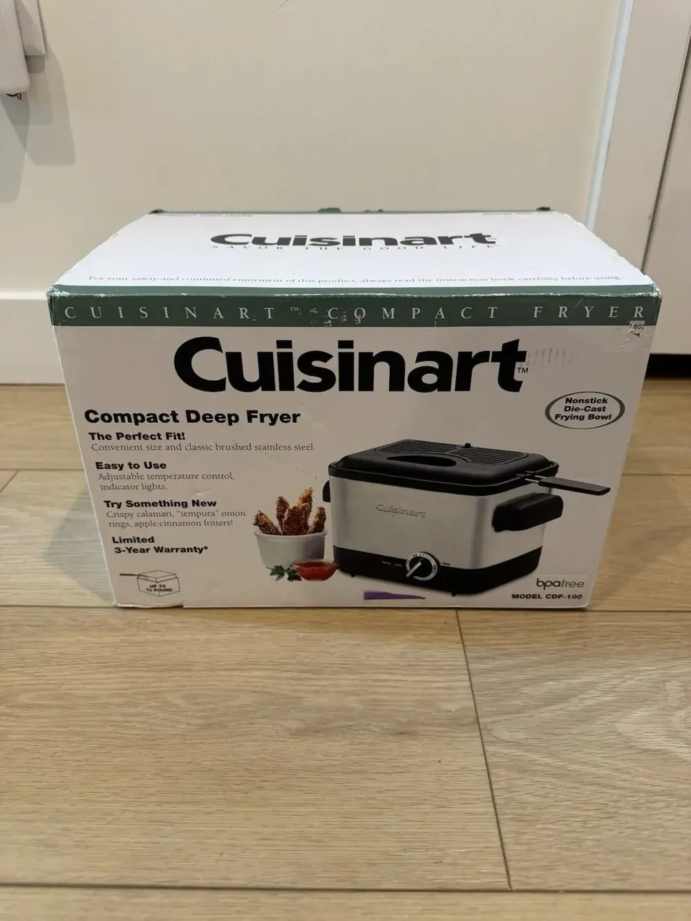 Cuisinart CDF-100 Compact Deep Fryer- Brushed Stainless Steel | Brand New
